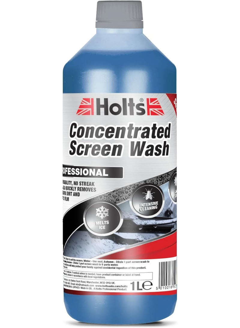 Holts Concentrated Screen Wash Professional – 1L High Performance Car Windshield Cleaner